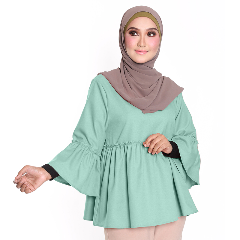 Blaus Peplum Gerda Lengan Panjang Kembang - Malaysia Best 