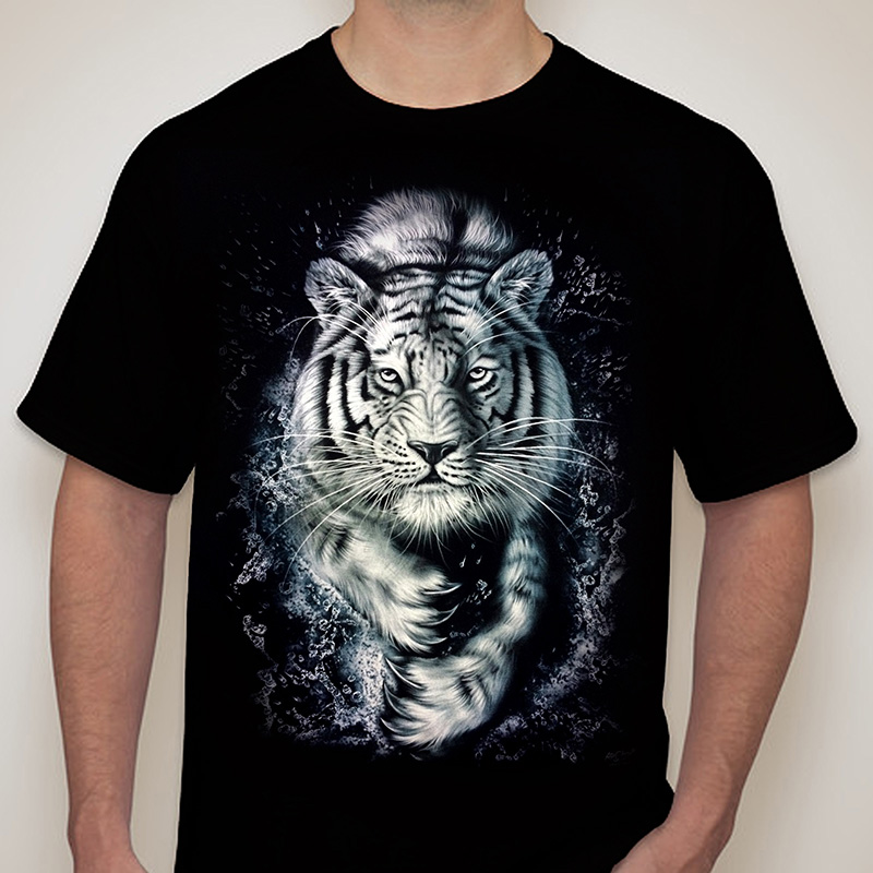 Cetakan Haiwan Harimau Liar T-Shirt Lelaki - Malaysia Baju 