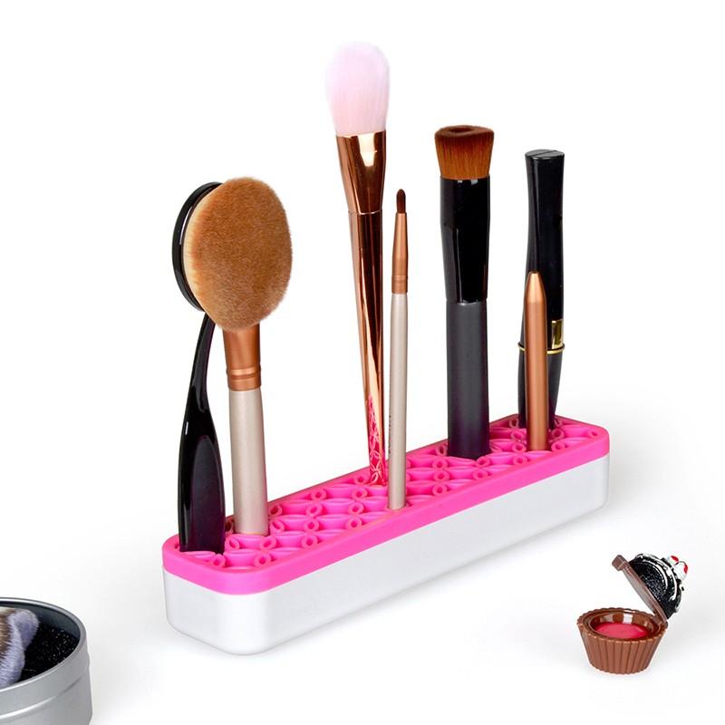 Bekas Letak Berus Make Up Brush Holder Silicone Pink 