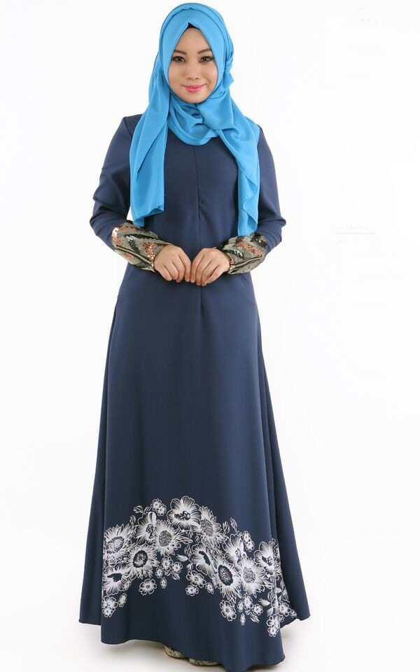 Islamic Abaya Jubah Muslimah Lengan Panjang Maxi Dress 