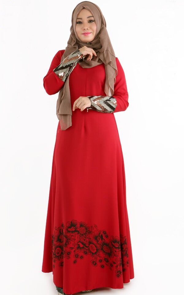 Islamic Abaya Jubah Muslimah Lengan Panjang Maxi Dress 