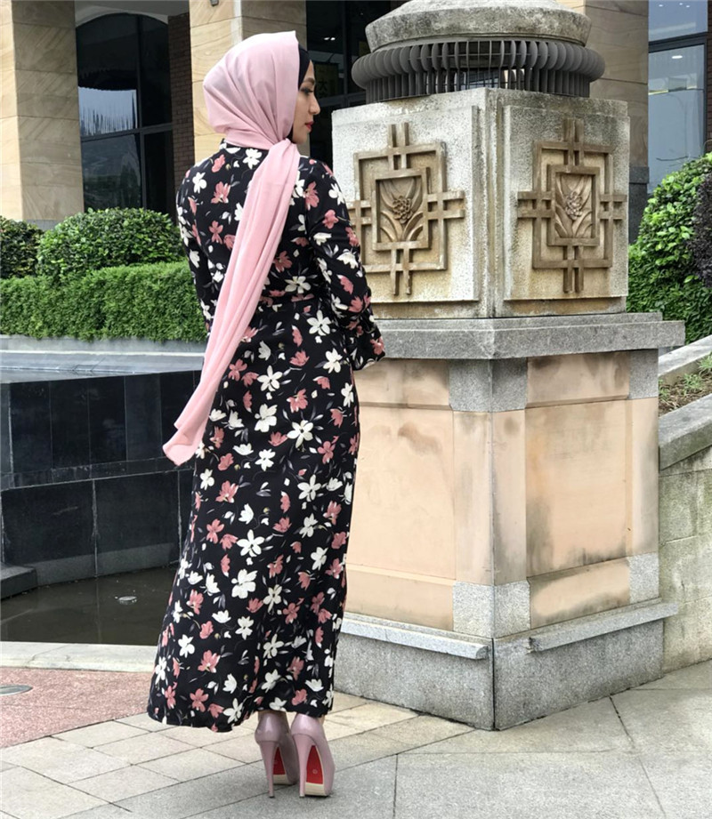 Jubah Sutera Muslimah Full Buckle Printed Dress - Malaysia ...