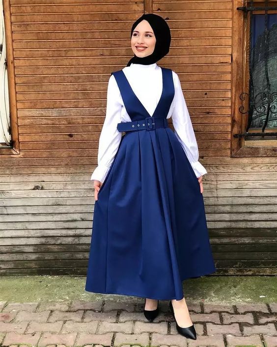 Maxi Dress Tali Pinggang Wanita  Muslimah  Skirt Panjang  