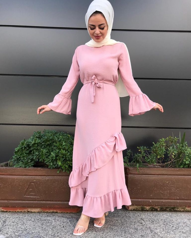 Muslimah Jubah Wanita  Ruffle Maxi Dress Malaysia Baju 